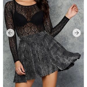 BLACKMILK Burned Velvet Caviar Skater Skirt XL